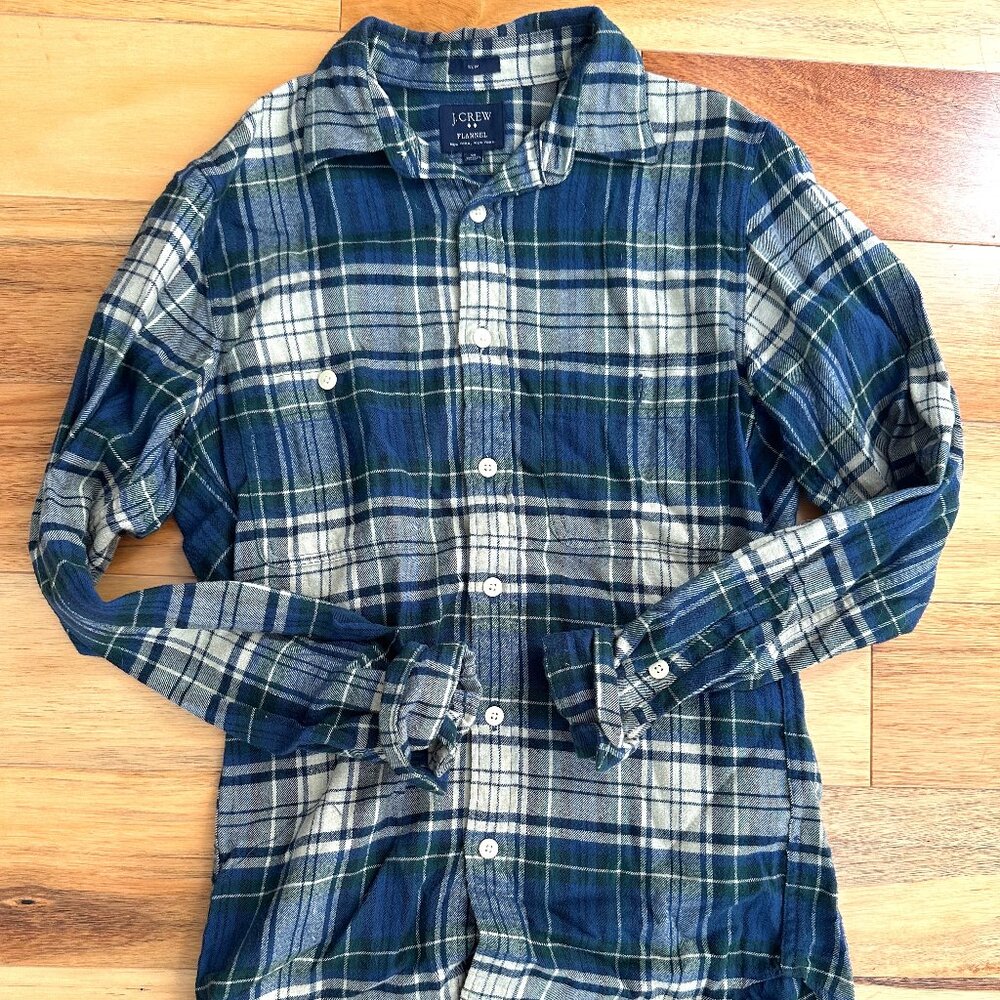 J.Crew Mens Flannel Button Up Shirt XS